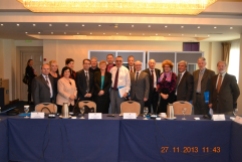 Pictured are Prof. Dr. Ulrich Karpen and Prof. Dr. James A. Sweeney (centred), and colleagues at the workshop in Pristina, Kosovo.